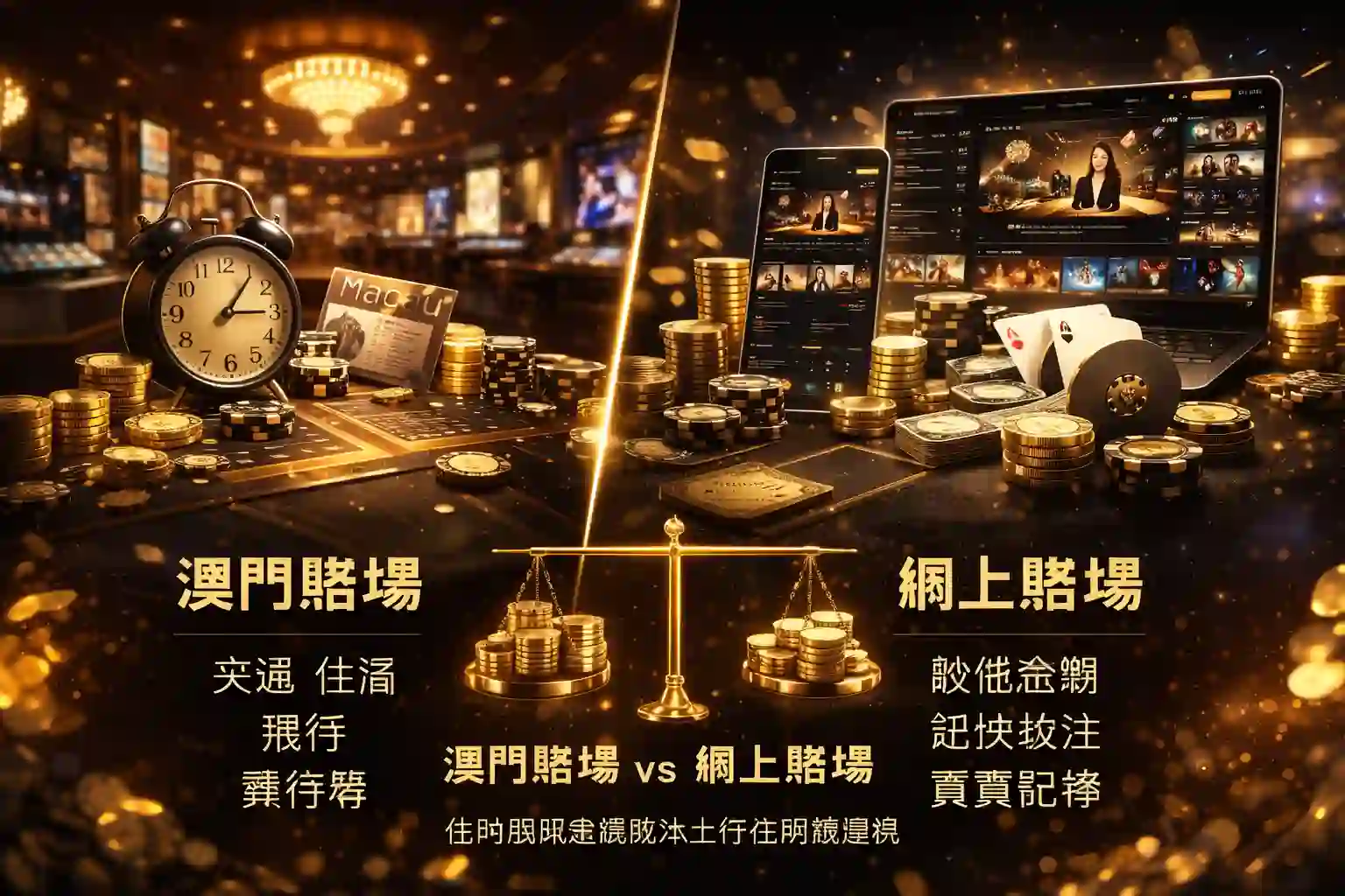 澳門賭場與網上賭場成本結構比較示意圖