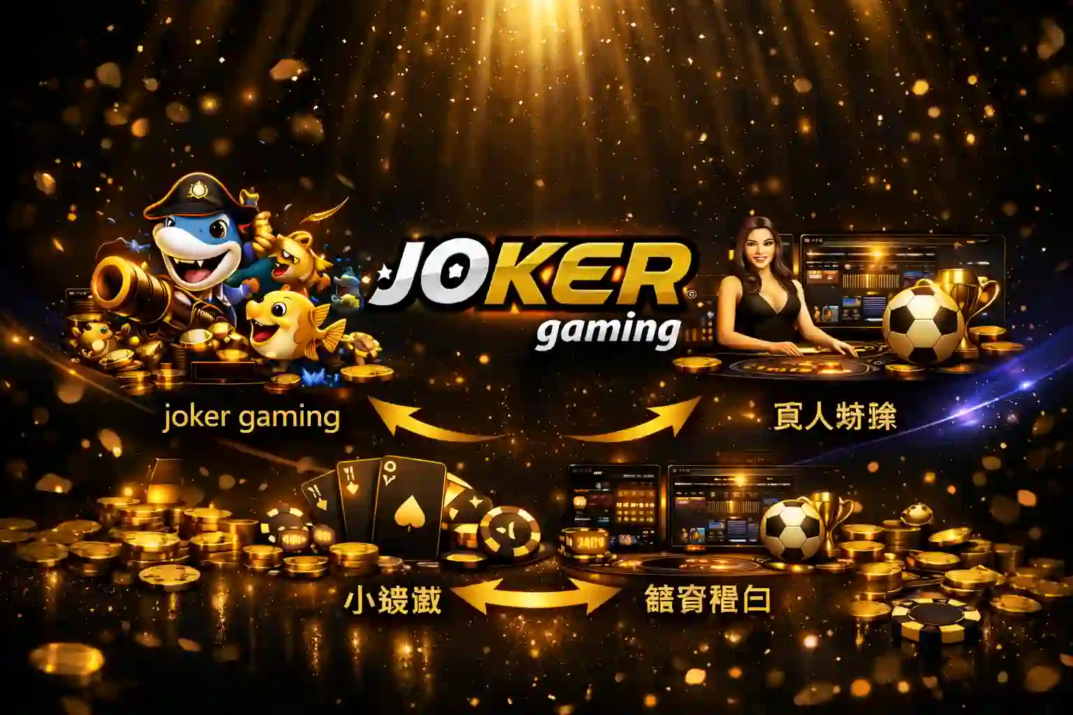 joker gaming 在綜合娛樂城中的整合角色示意圖