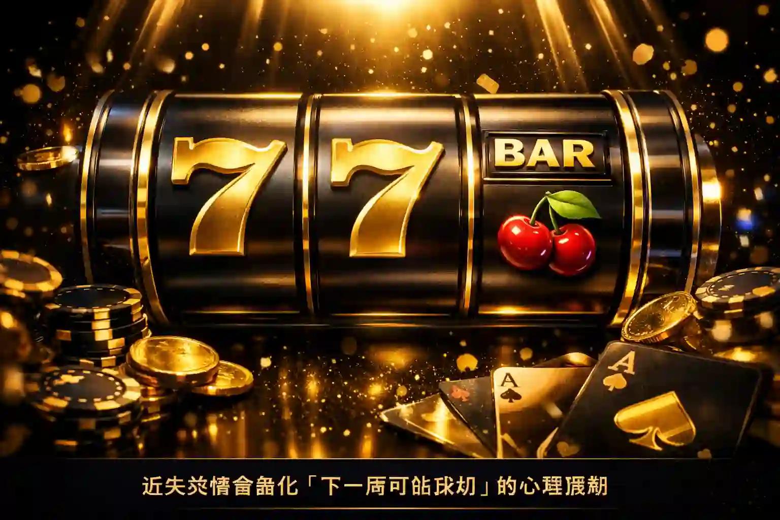 老虎機近失效應與心理刺激示意圖