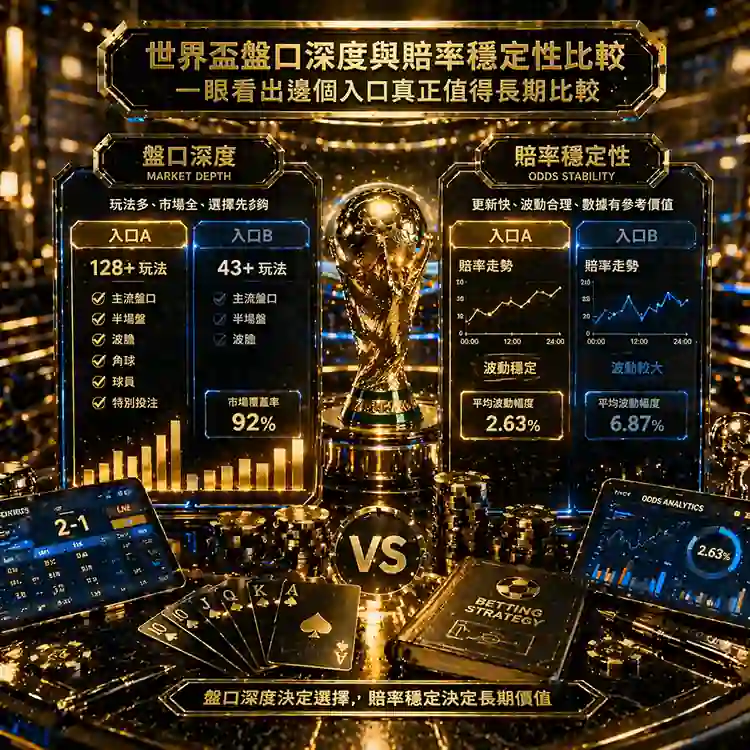 世界盃下注入口應比較盤口深度與賠率穩定性