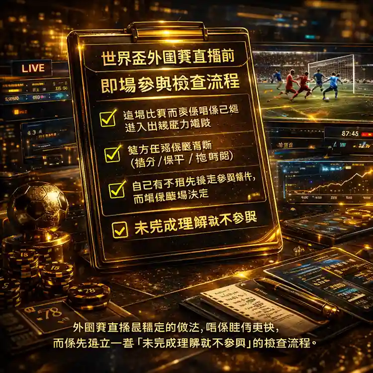 世界盃外圍賽直播前應建立即場參與檢查流程