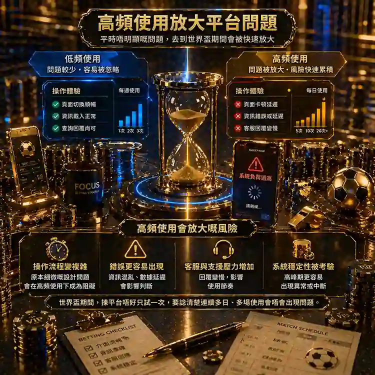 世界盃期間高頻使用會放大體育投注平台原有問題