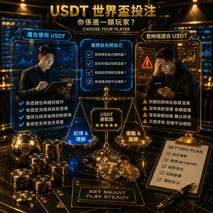 世界盃 USDT 投注是否適合取決於玩家操作習慣與節奏紀律